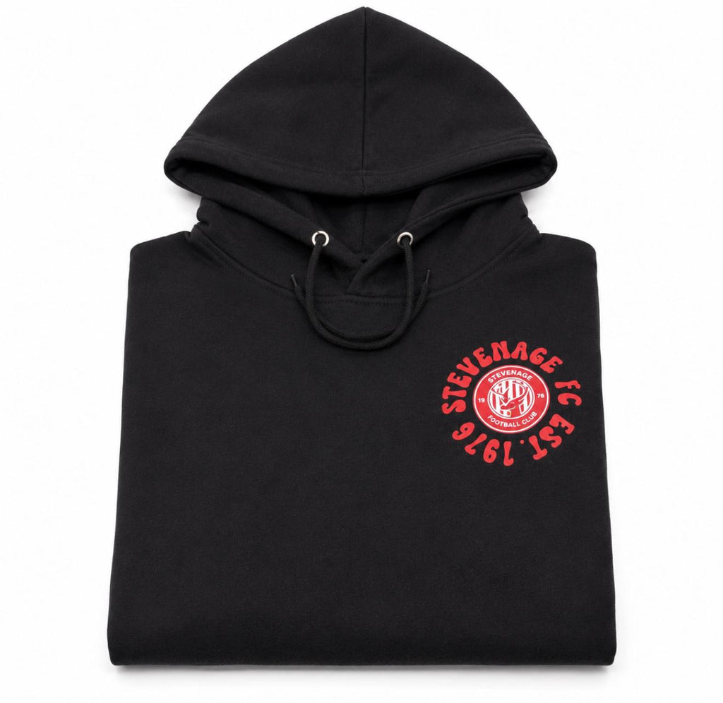 Black Hoodie - red bubble logo