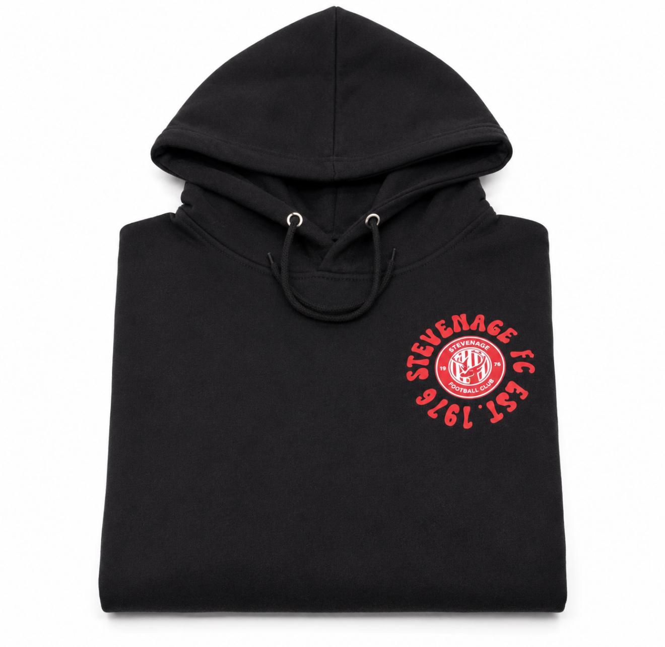 Black Hoodie - red bubble logo