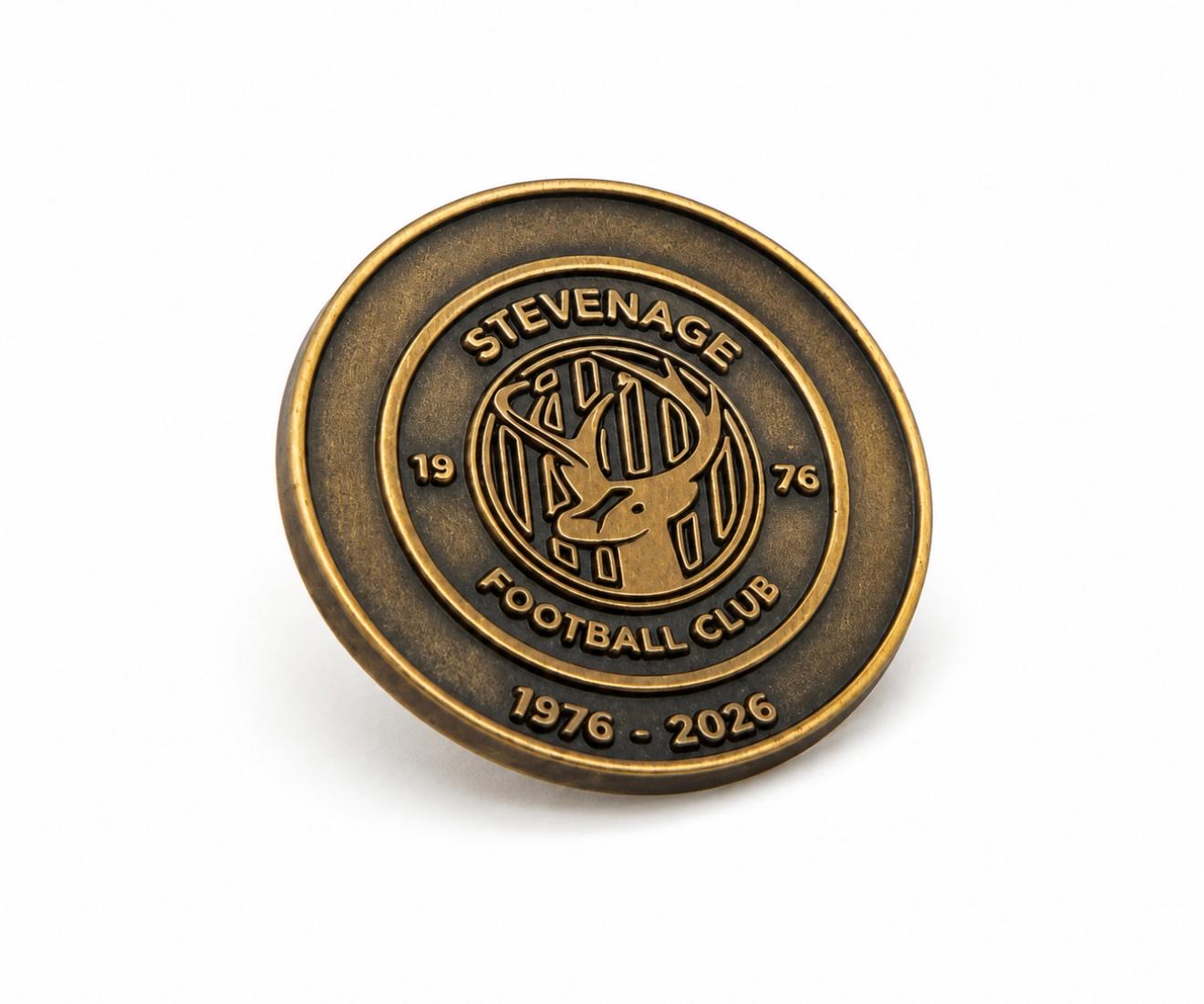 Gold 50th Anniversary Pin Badge
