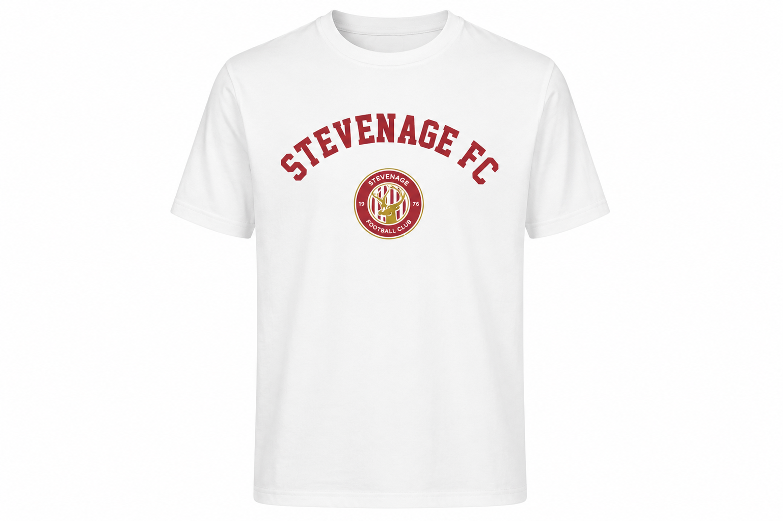 White T Shirt - Stevenage FC badge